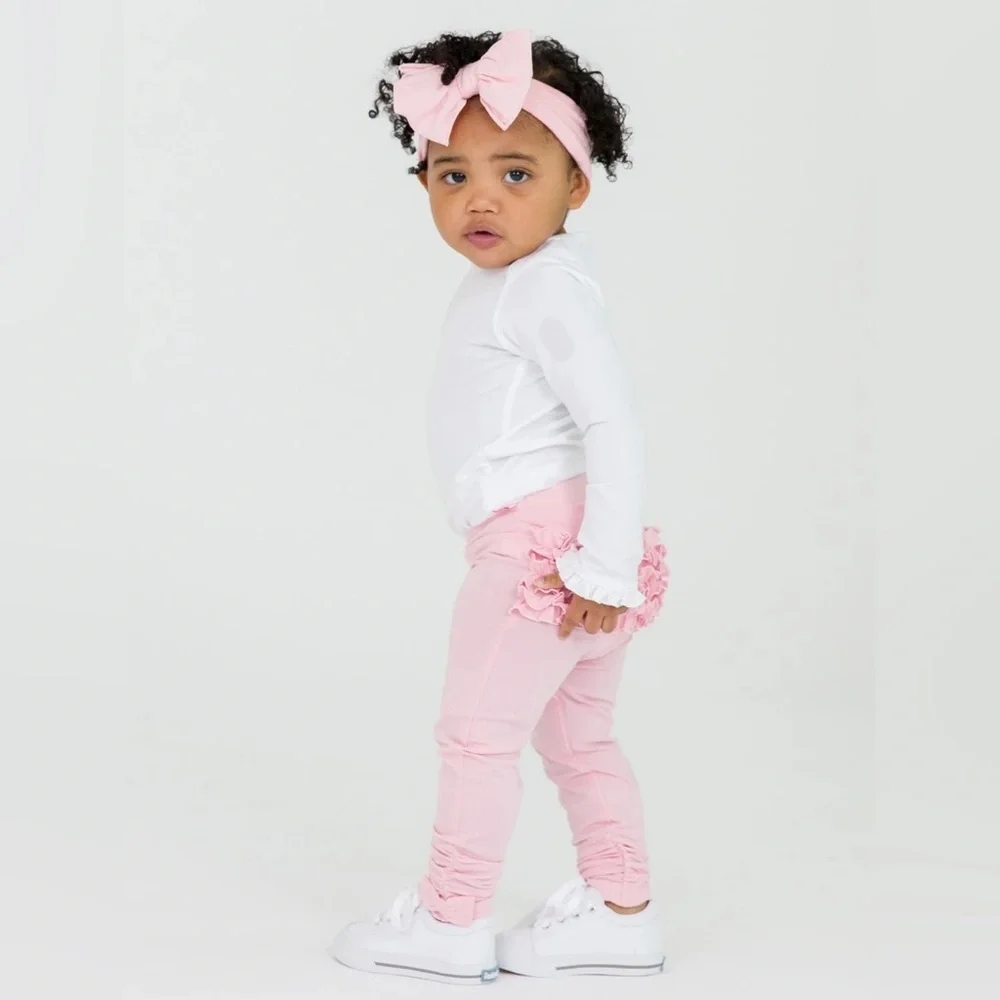 Ruched Pink Bow Legging